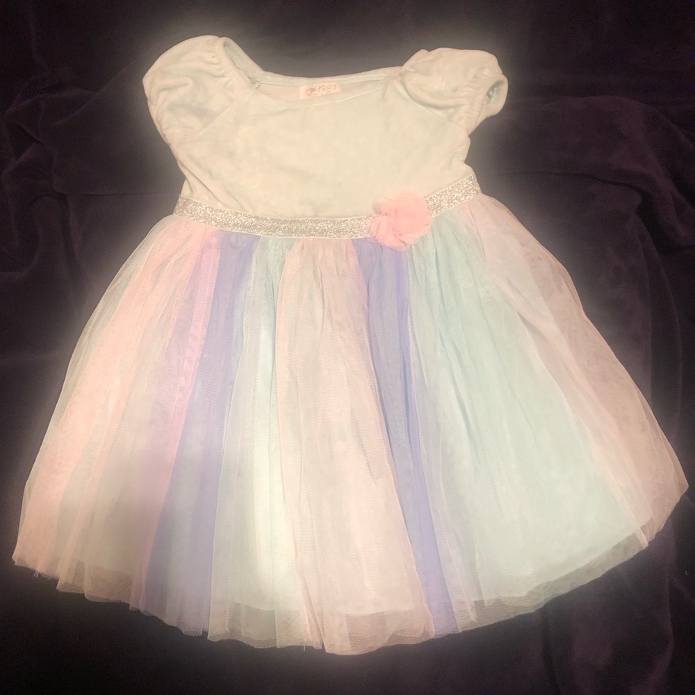 Beautiful multi-pastel colored dress. Size 2T
